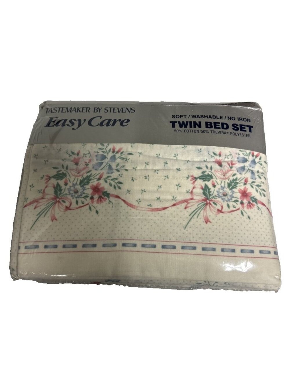 Vintage Twin Bed Sheet Set Tastemaker By Stevens Country Garden 90's NOS